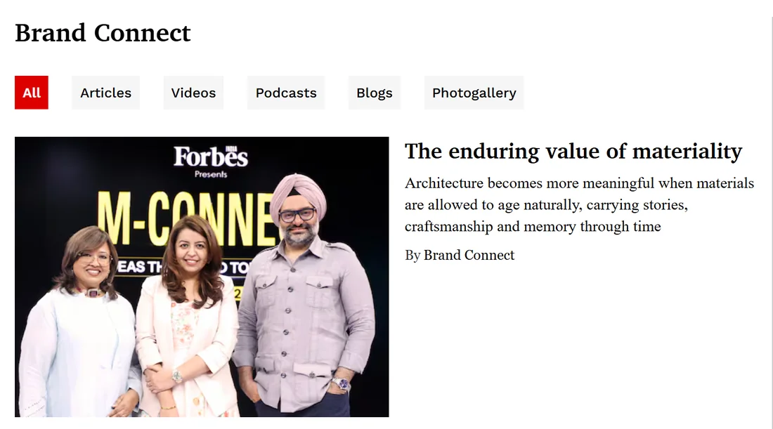 The Brand Connect section on forbesindia.com