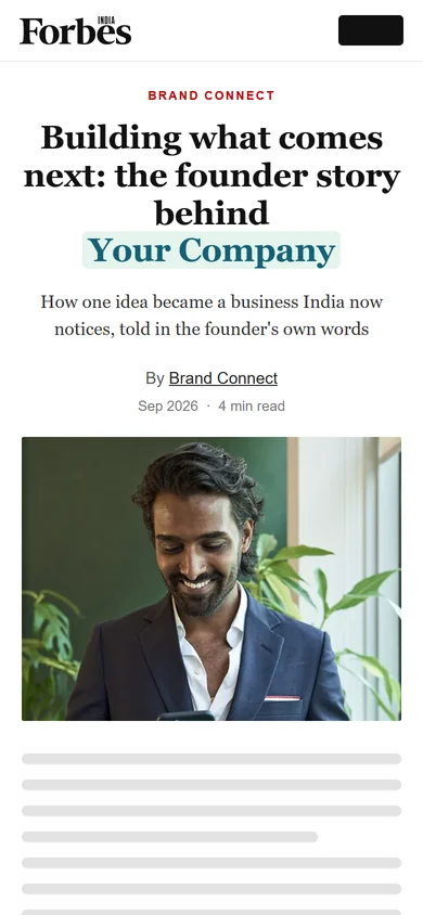 An illustrative mock-up of a sponsored page on a phone, bylined Brand Connect